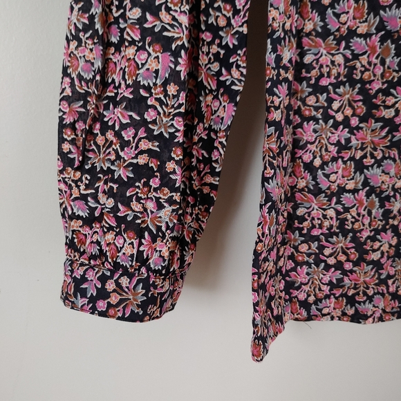 Vintage 80s Ports International Cotton Floral Blouse Size Small - Picture 9 of 12